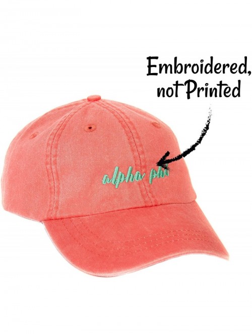 Baseball Caps Alpha Phi (N) Sorority Baseball Hat Cap Cursive Name Font A Phi - Coral - CN188TTH53A $22.23