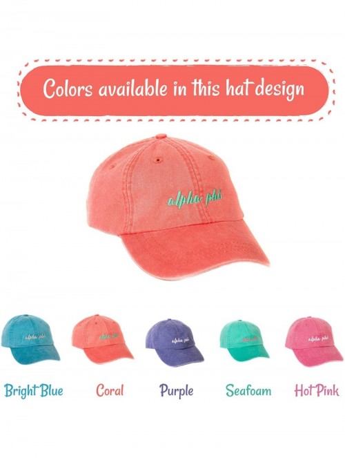 Baseball Caps Alpha Phi (N) Sorority Baseball Hat Cap Cursive Name Font A Phi - Coral - CN188TTH53A $22.23