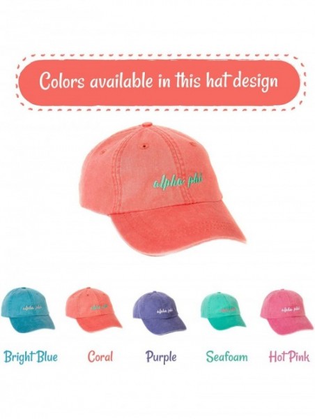 Baseball Caps Alpha Phi (N) Sorority Baseball Hat Cap Cursive Name Font A Phi - Coral - CN188TTH53A $22.23