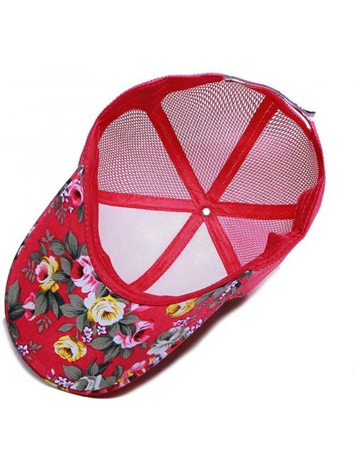 Baseball Caps Unisex Casual Floral Headwear Stretchy Soft Hats Comfort Baseball Cap Baseball Caps - Rose Red - CB18QHDYWCU $8.81