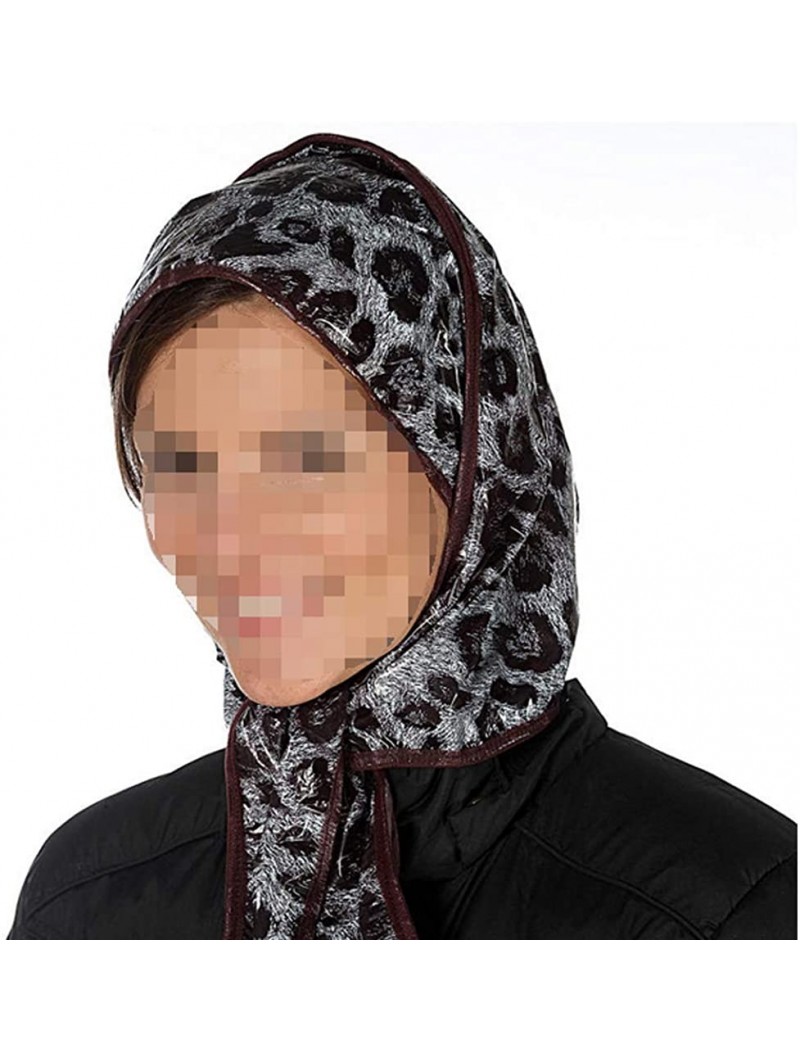 Rain Hats Rain Bonnet Plastic Waterproof Hat Rain Hoods Cap with Netting- Leopard Printing for Ladies - C418O86XKSX $13.05