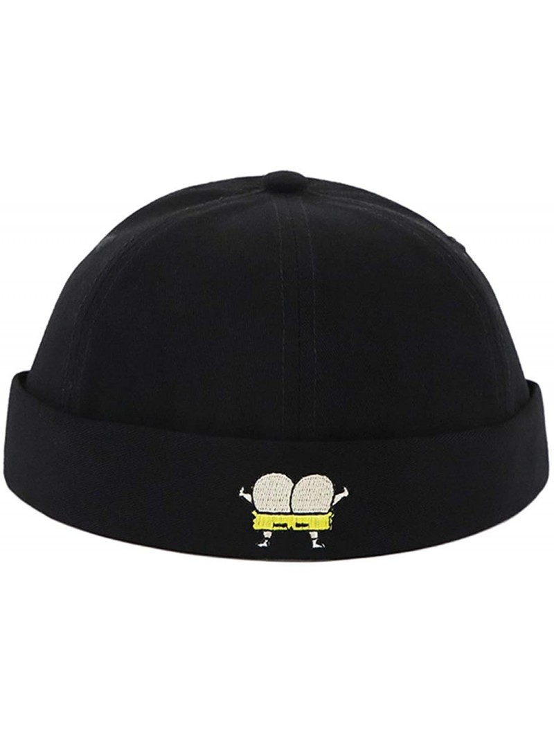 Skullies & Beanies Retro Rolled Cuff Skull Caps Brimless Beanie Hats for Men/Women - B-black(graphic) - CO18WWL9EY4 $22.08