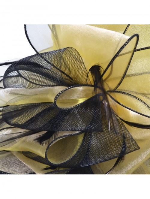 Sun Hats Women Floral Wedding Dress Tea Party Derby Racing Church Hat - 1 Yellow&black - C017Y2GK789 $34.44