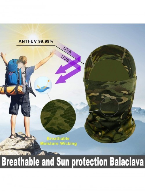 Balaclavas Balaclava Face Mask UV Protection for Men Women Ski Sun Hood Tactical Masks - Jungle Camouflage - CP1966EM89I $13.63