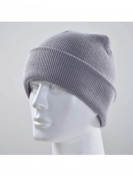 Skullies & Beanies Personalized Stretchy Embroidery Customized Knit Skull Hat Cap for Winter Present - Gray - C518809RSSA $11.97