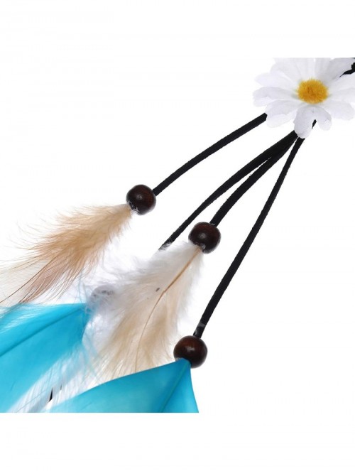 Headbands Sunflower Feather Extension Hair Ties - Blue 1 - C818ZW8AYGR $12.31