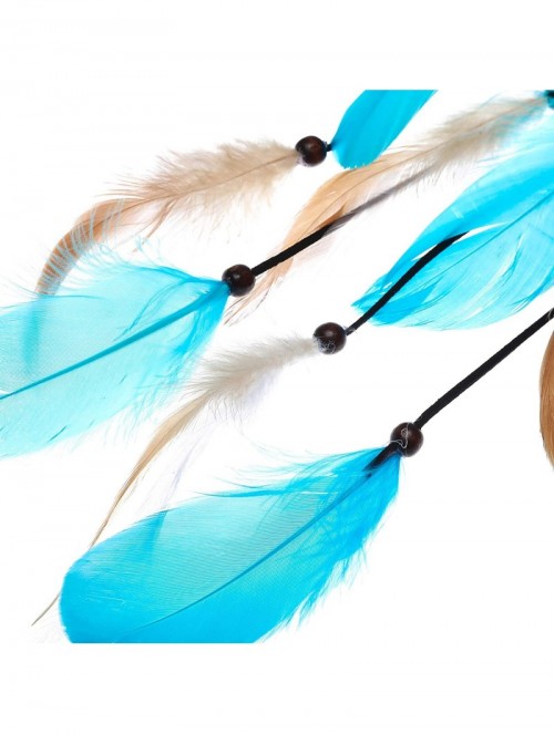 Headbands Sunflower Feather Extension Hair Ties - Blue 1 - C818ZW8AYGR $12.31