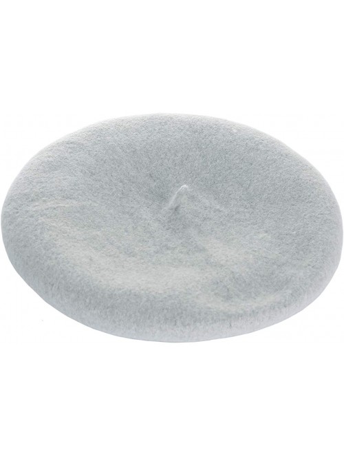 Berets Wool Beret Hat-Solid Color French Style Winter Warm Cap for Women Girls Lady - Lightgray - CA18C80RCMW $13.27