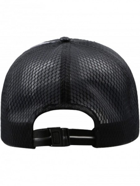 Baseball Caps Unisex Mesh Tennis Cap Outdoor Anti-UV Quick Dry Adjustable Running Baseball Hat - Black - C518RW3NKA7 $13.31