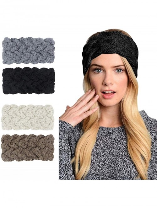 Cold Weather Headbands Womens Winter Knitted Headband - Soft Crochet Bow Twist Hair Band Turban Headwrap Hat Cap Ear Warmer -...