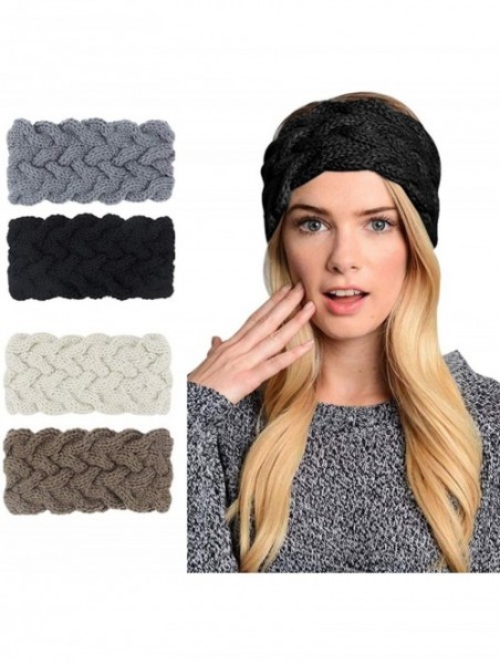 Cold Weather Headbands Womens Winter Knitted Headband - Soft Crochet Bow Twist Hair Band Turban Headwrap Hat Cap Ear Warmer -...