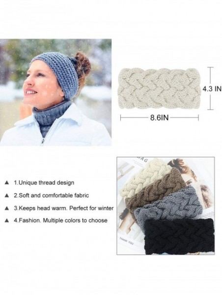 Cold Weather Headbands Womens Winter Knitted Headband - Soft Crochet Bow Twist Hair Band Turban Headwrap Hat Cap Ear Warmer -...