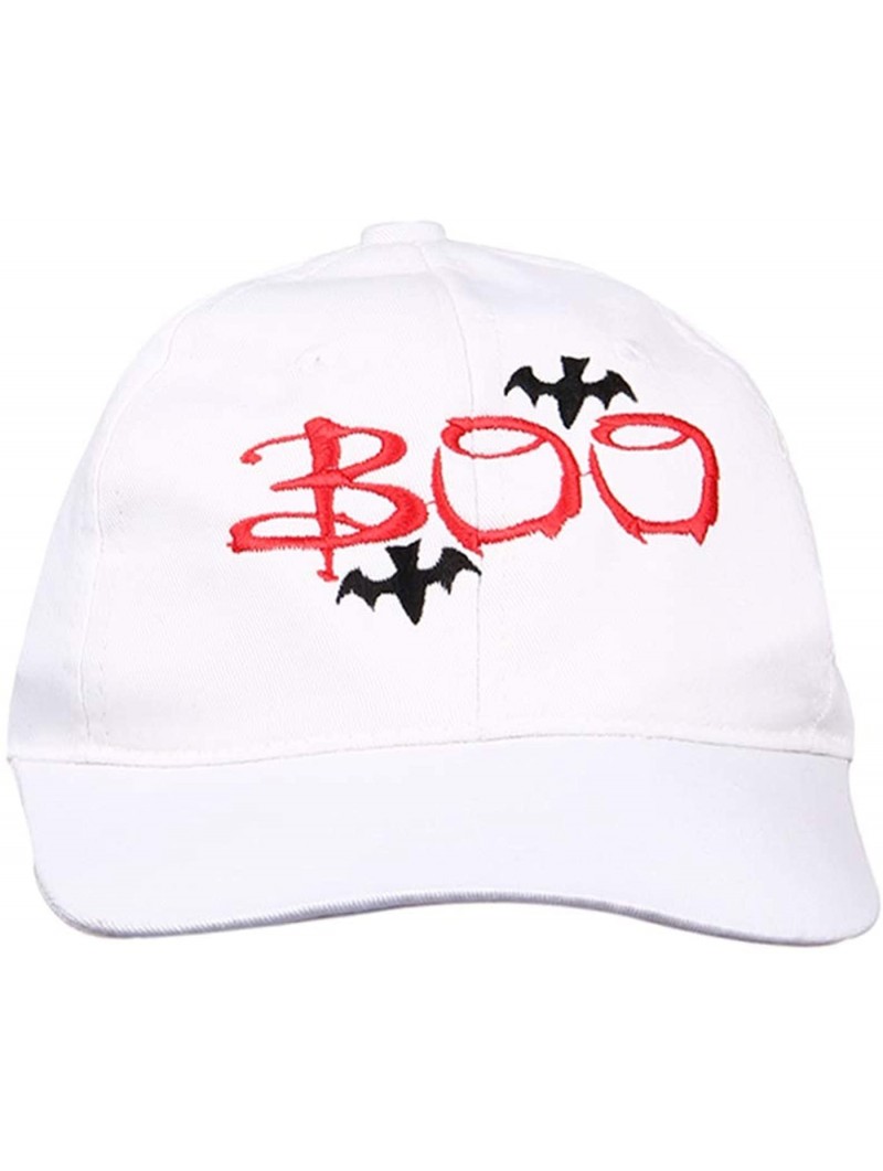 Baseball Caps Embroidered Baseball Cap - Dad Hat - Halloween Embroidery - Halloween Boo White - CN18UAKSGHC $11.50