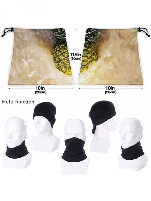 Balaclavas Neck Gaiter Headwear Face Sun Mask Magic Scarf Bandana Balaclava - Pineapple on Beach Sand - CG1979MM9EI $22.28