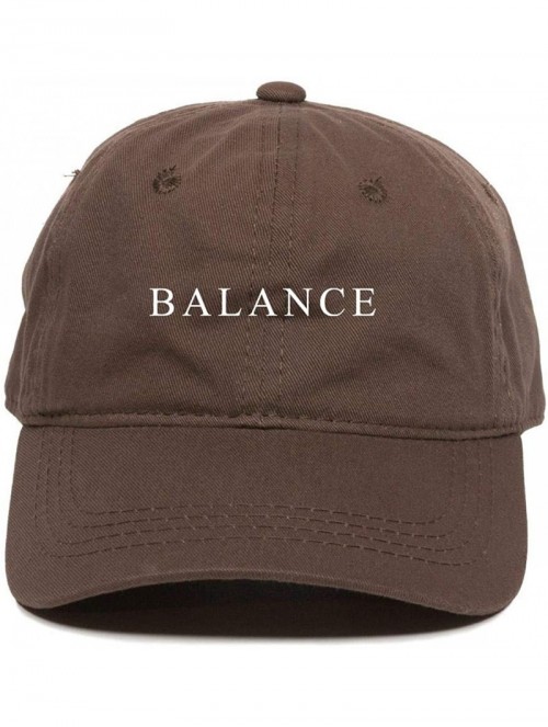 Baseball Caps Balance Dad Baseball Cap Embroidered Cotton Adjustable Dad Hat - Brown - C218Z9X9DA5 $22.87