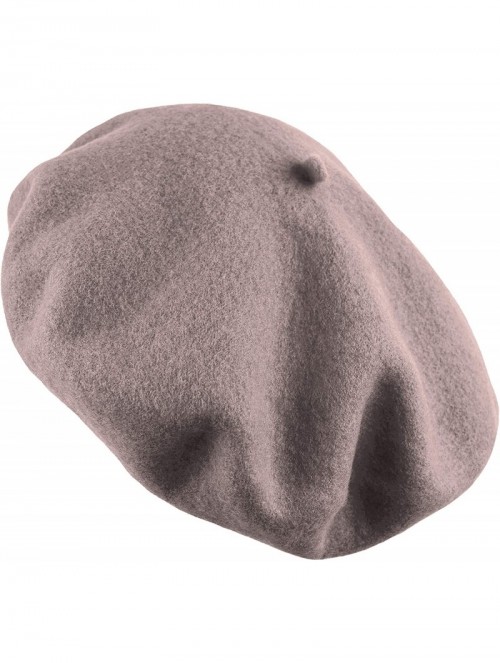 Berets Women's Wool French Beret Cozy Stretchable Beanie Unisex Artist Cap One Size - Mushroom - CU192UGMHAD $10.35