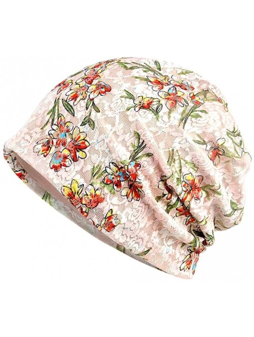 Skullies & Beanies Women Chemo Hat Elegant Floral Lace Turban Chemo Cancer Beanie Cap Sleepping Hat - 5c - C71855QIOTU $12.20