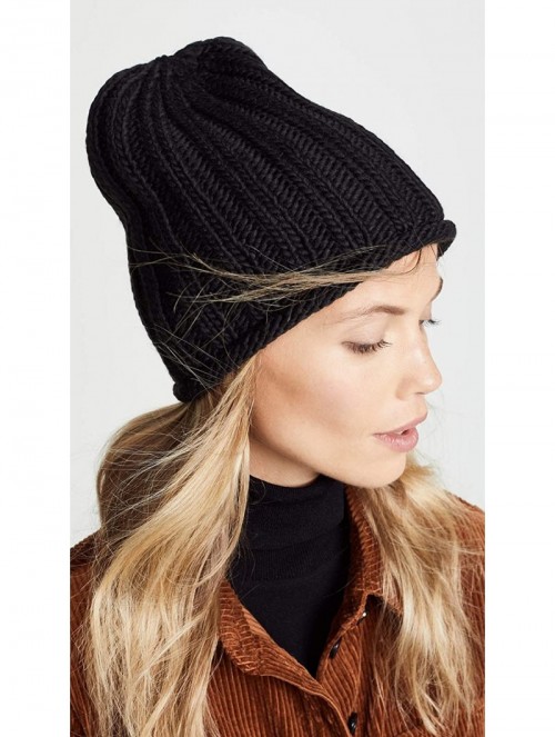 Skullies & Beanies Women's Rory Rib Knit Beanie - Black - CK18GRKR8IE $20.94