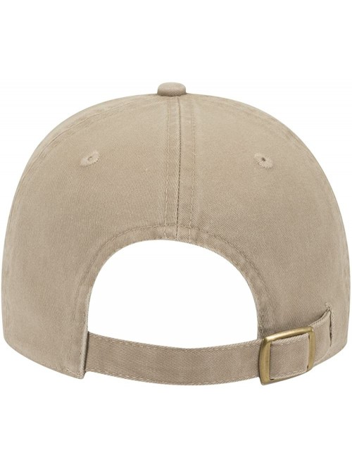 Baseball Caps Low Profile Washed Superior Brushed Cotton Twill Dat Hat Cap - Dark Khaki - C61865IH9ET $15.44