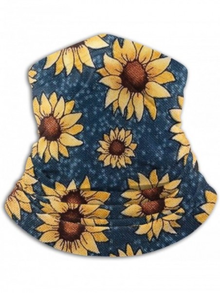 Balaclavas Neck Gaiter Headwear Face Sun Mask Magic Scarf Bandana Balaclava - Sunflower Fall Autumn Blue Floral - CC1979MEGLX...