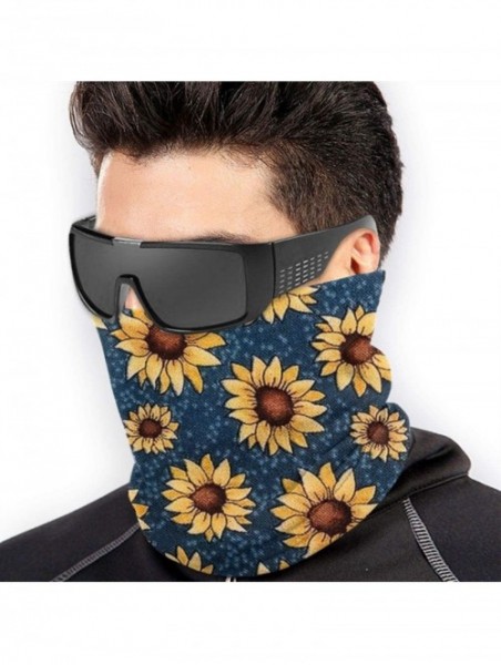 Balaclavas Neck Gaiter Headwear Face Sun Mask Magic Scarf Bandana Balaclava - Sunflower Fall Autumn Blue Floral - CC1979MEGLX...