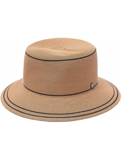 Sun Hats Bella Bucket Sun Hat Beach Fine Straw Braid UPF50+ for Women Men - Brown - CG1932WQC9N $36.60