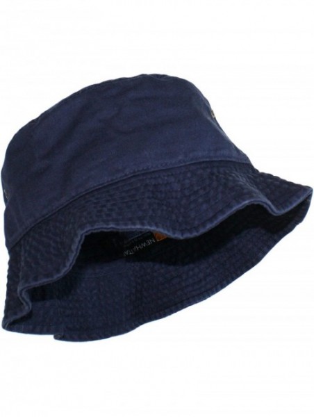 Bucket Hats Simple Solid Cotton Bucket Hat - Navy Blue - C911LXK9G85 $16.01