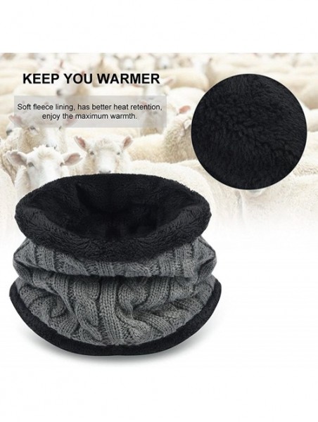 Skullies & Beanies Winter Beanie Hat Scarf Set Warm Knit Hat Thick Knit Skull Cap Touch Screen Glove Unisex - Gray - CV18890G...