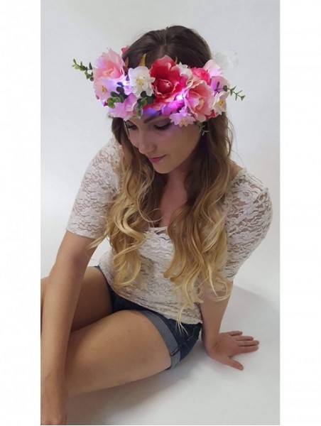 Headbands Light Up Flower Crown (Midsummer Rose) - Midsummer Rose - CO18QGZUZ8Z $39.12