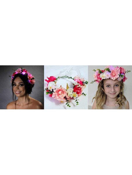 Headbands Light Up Flower Crown (Midsummer Rose) - Midsummer Rose - CO18QGZUZ8Z $39.12