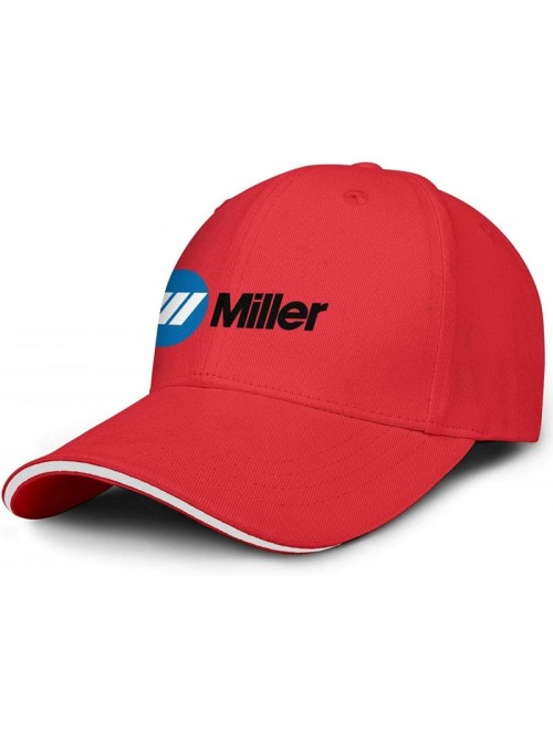 Baseball Caps Mens Miller-Electric- Baseball Caps Vintage Adjustable Trucker Hats Golf Caps - Red-63 - CN18ZLGSIWE $22.11