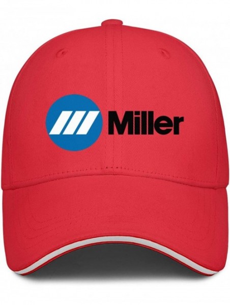 Baseball Caps Mens Miller-Electric- Baseball Caps Vintage Adjustable Trucker Hats Golf Caps - Red-63 - CN18ZLGSIWE $22.11