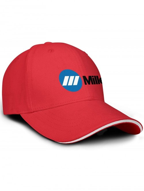 Baseball Caps Mens Miller-Electric- Baseball Caps Vintage Adjustable Trucker Hats Golf Caps - Red-63 - CN18ZLGSIWE $22.11