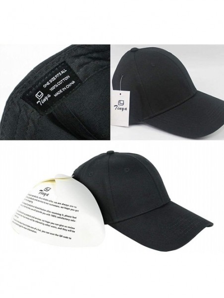 Baseball Caps Baseball Cap Men Women - Plain Sports Adjustable Youth Ball Hat - Black - CP18NKHX9N0 $11.96