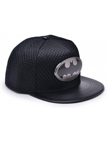 Baseball Caps Bat Man Logo Baseball Cap w/Black Mesh Hip-hop Snapback Hat - Black - C112M73YPLT $13.25