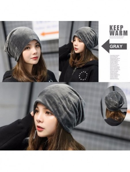 Skullies & Beanies Flannel Unisex Beanie hat - Grey - CE186S6NG00 $9.92