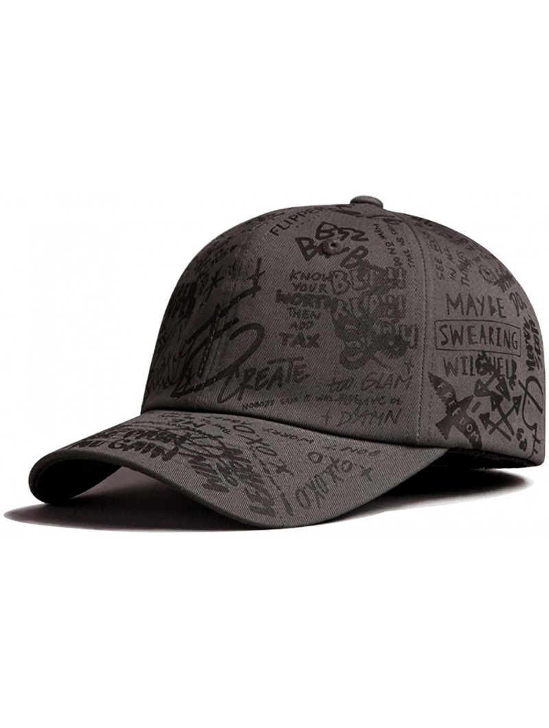 Baseball Caps Designer Graffiti Doodle Cotton Baseball Cap for Men Women- BTS Kpop Hat w/Curve Brim- Adjustable - CM18KRE6GN3...