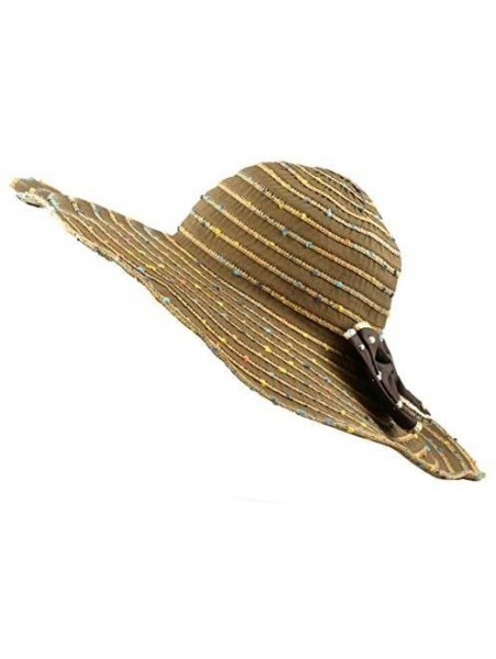 Sun Hats Crushable Multi-Colors with Ribbon Wide Floppy Brim Sun Hat - Chocolate - C812HTVXHQX $26.65