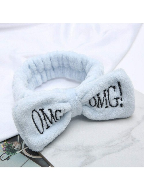 Headbands FarJing Bow Hair Band Women Facial Makeup Head Band Soft Coral Fleece Head Wraps For Shower Washing Face - CZ195CQ9...