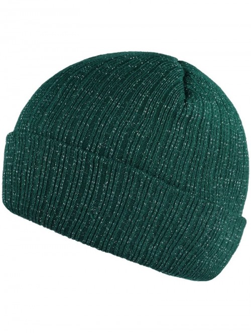 Skullies & Beanies Unisex Beanie Knit Winter Soft Warm Hats for Women and Men Beanies Skull Caps - Dark-green - CB186ID6W9C $...