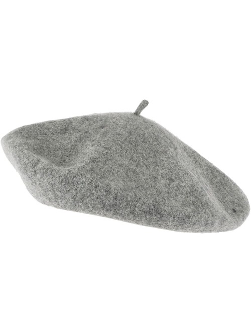 Berets Wool Blend French Beret for Men and Women in Plain Colours - Grey - C912N3B22VE $10.21