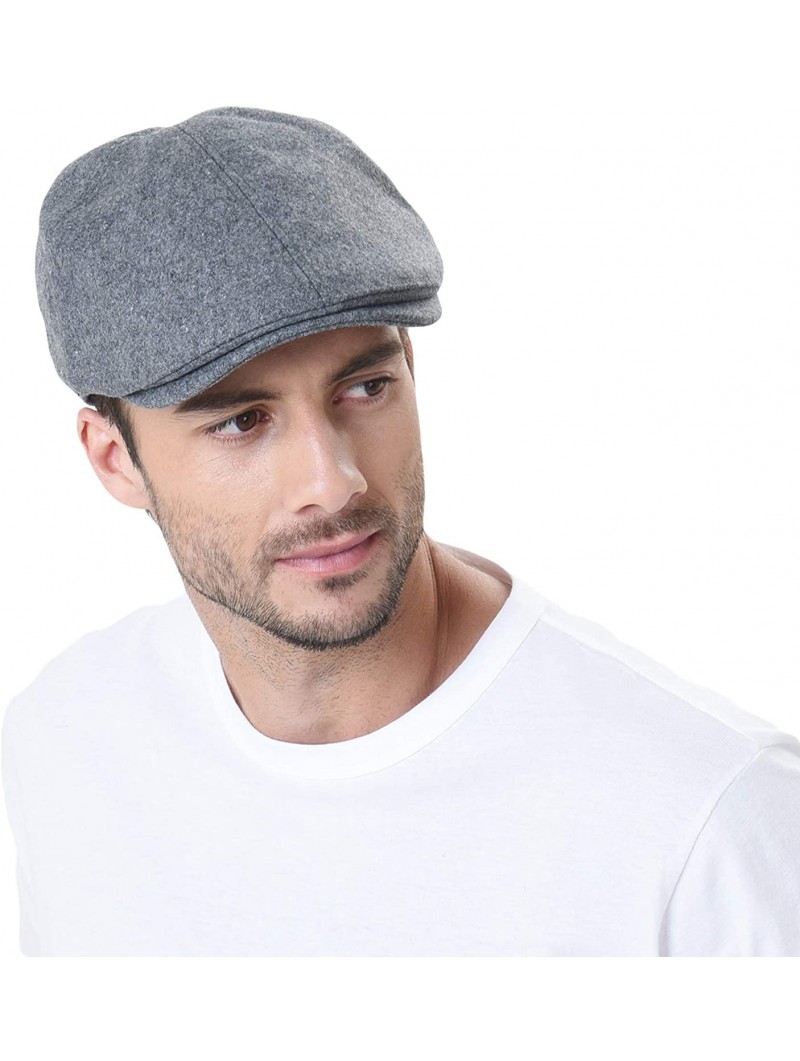 Newsboy Caps Wool Newsboy Hat Flat Cap SL3021 - Darkgray - C511TRWBBP7 $32.37