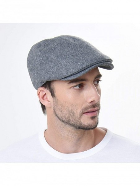 Newsboy Caps Wool Newsboy Hat Flat Cap SL3021 - Darkgray - C511TRWBBP7 $32.37