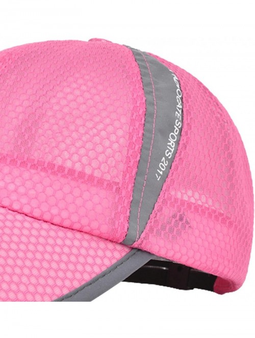 Baseball Caps Unisex Mesh Brim Tennis Cap Outside Sunscreen Quick Dry Adjustable Baseball Hat - A-rose Pink - CV182AK29MY $14.85