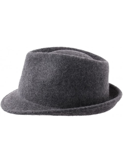 Fedoras Nude Felt Trilby Wool Felt Trilby Hat Packable Water Repellent - Gris2 - CN187DY8XTI $47.09