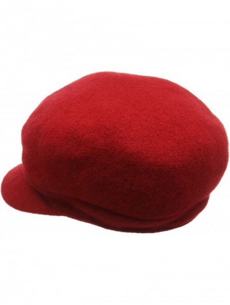 Newsboy Caps Women's Rhinstone Cap Wool with Sparkling Trim - Red - C5115FG4O21 $50.51