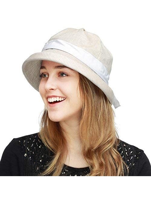 Bucket Hats Ladies Packable Women's Sun Beach Bucket Hat (Elise-Khaki) - CM18GZQR4D4 $19.11