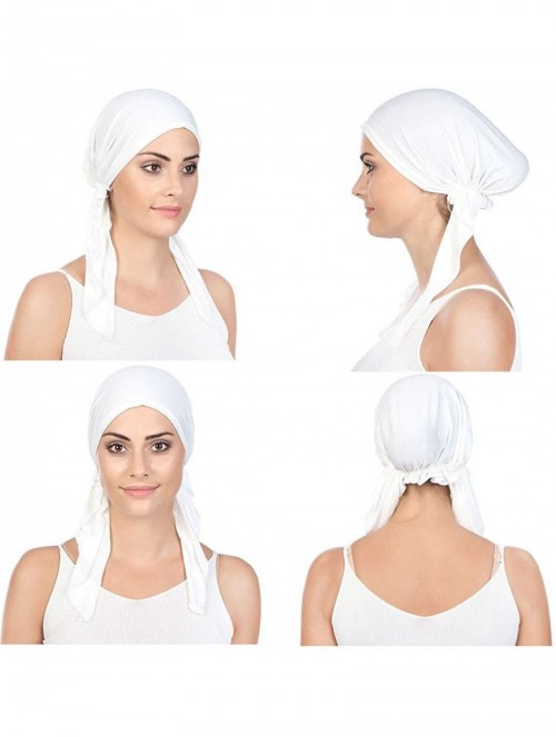 Skullies & Beanies 3Pack Chemo Hat Turban Headscarves for Women Cancer Headwear - White Green Rose Red - CD196IDXRY6 $18.53