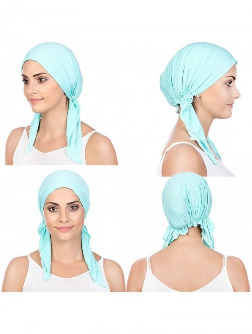 Skullies & Beanies 3Pack Chemo Hat Turban Headscarves for Women Cancer Headwear - White Green Rose Red - CD196IDXRY6 $18.53