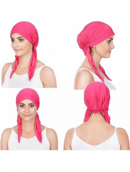 Skullies & Beanies 3Pack Chemo Hat Turban Headscarves for Women Cancer Headwear - White Green Rose Red - CD196IDXRY6 $18.53